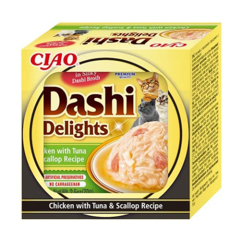 INABA CAT Dashi Delights Kurczak Tuńczyk i Przegrzebek 70 g zupka INABA CAT Dashi Delights Kurczak Tuńczyk i Przegrzebek 70 g zupka
