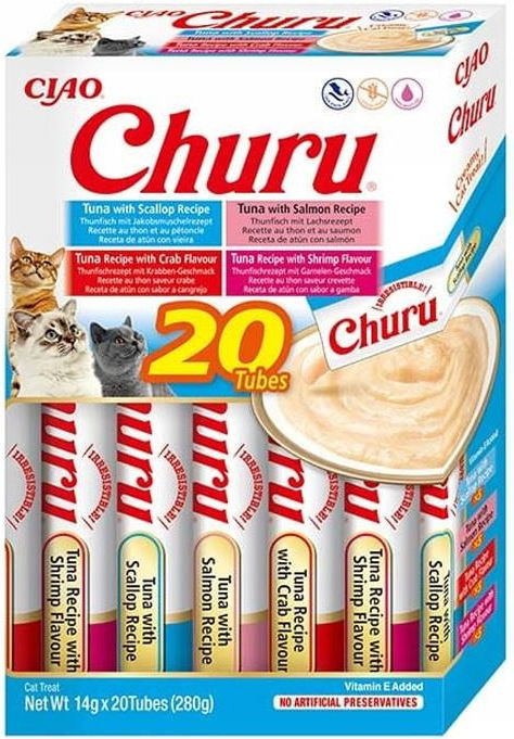 INABA CHURU Box Kremowe przysmaki dla kotów z tuńczykiem 20x14g (280g) INABA CHURU Box Kremowe przysmaki dla kotów z tuńczykiem 20x14g (280g)