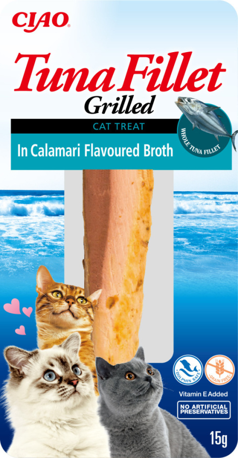 INABA CIAO Grillowany filet z tuńczyka w bulionie kalmarowym 15g INABA CIAO Grillowany filet z tuńczyka w bulionie kalmarowym 15g
