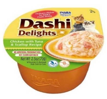 INABA CAT Dashi Delights Kurczak Tuńczyk i Przegrzebek 70g zupka