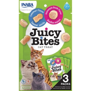 INABA JUICY BITES Wilgotne przysmaki dla kota kalmary z bulionem 3x11,3g