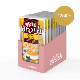 Zestaw Inaba Ciao Broth kurczak w rosole - karma uzupełniająca dla kota 12x40g