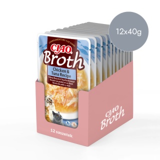 Zestaw Inaba Ciao Broth kurczak z tuńczykiem w rosole - karma uzupełniająca dla kota 12x40g