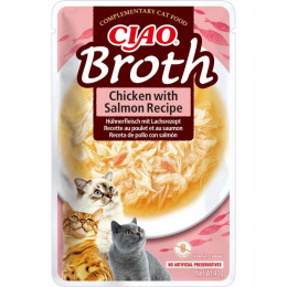 Inaba Ciao Broth kurczak z łososiem w rosole 40g - zupka