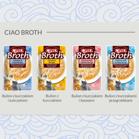 Inaba Ciao Broth kurczak z łososiem w rosole 40g - zupka Inaba Ciao Broth kurczak z łososiem w rosole 40g - zupka