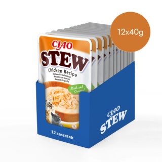 Zestaw Inaba Ciao Stew kurczak - potrawka w sosie dla kota 12x40g