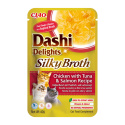 Inaba Dashi Delights Silky Broth kurczak, łosoś i tuńczyk - zupka karma uzupełniająca dla kota w bulionie 40g