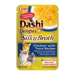 Inaba Dashi Delights Silky Broth kurczak i tuńczyk - zupka karma uzupełniająca dla kota w bulionie 40g