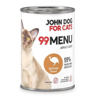 Karma mokra 99 MENU John Dog for Cats perliczka 400g
