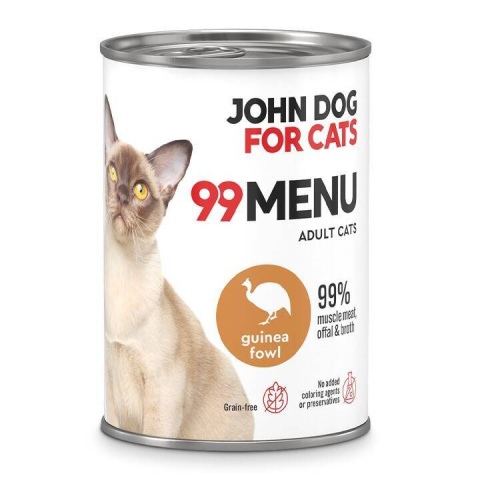 Karma mokra 99 MENU John Dog for Cats perliczka 400g Karma mokra 99 MENU John Dog for Cats perliczka 400g