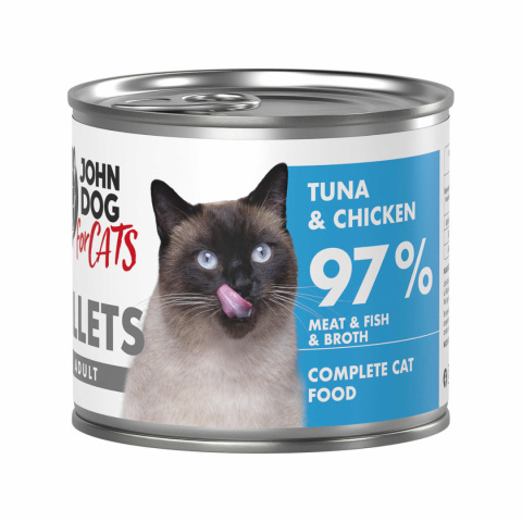 Zestaw Karma mokra John Dog for Cats Filety Tuńczyk i kurczak 6x140g Zestaw Karma mokra John Dog for Cats Filety Tuńczyk i kurczak 6x140g