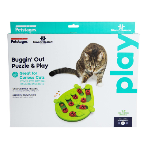 Nina Ottosson Cat Buggin' Out Puzzle Level 2 - zabawka edukacyjna dla kota, poziom 2 Nina Ottosson Cat Buggin' Out Puzzle Level 2 - zabawka edukacyjna dla kota, poziom 2