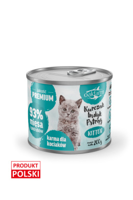 Oakfarm karma KITTEN Kurczak, Indyk, Pstrąg 200g