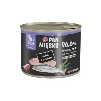 Pan Mięsko Karma Mokra dla kociąt Indyk Z Łososiem 200g