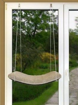 Półka okienna dla kota, wisząca ŁUK 60 cm SH-M-A60-G
