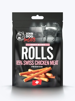 Rurki John Dog for Cats Soft Kurczak szwajcarski - 85% 50g