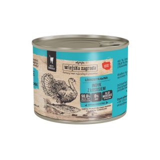 Wiejska Zagroda Karma mokra dla kota Indyk z łososiem 200g