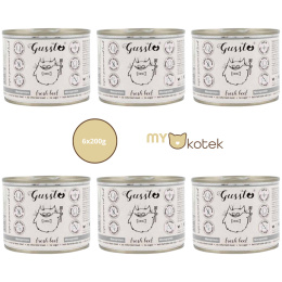 Zestaw GUSSTO Świeża Jagnięcina, karma premium Monoproteinowa 6x200g
