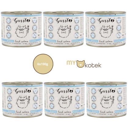 Zestaw GUSSTO Świeży Łosoś, karma premium Monoproteinowa 6x190g