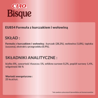 Zestaw Inaba Ciao Bisque kurczak z wołowiną - kremowa zupa dla kota 12x40g