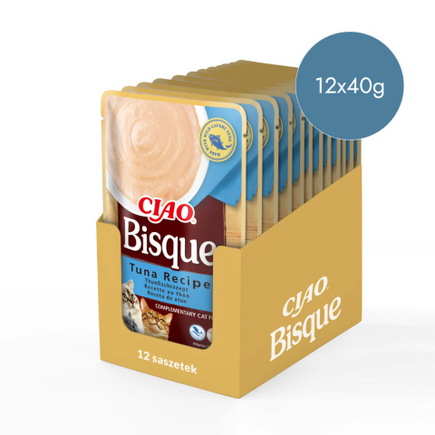 Zestaw Inaba Ciao Bisque tuńczyk- kremowa zupa dla kota 12x40g Zestaw Inaba Ciao Bisque tuńczyk- kremowa zupa dla kota 12x40g