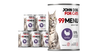 Zestaw Karma mokra 99 MENU John Dog for Cats 6x400g Indyk