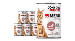 Zestaw Karma mokra 99 MENU John Dog for Cats 6x400g Bażant
