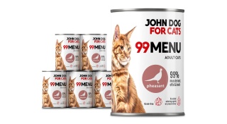 Zestaw Karma mokra 99 MENU John Dog for Cats 6x400g Bażant