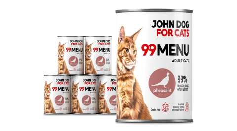 Zestaw Karma mokra 99 MENU John Dog for Cats 6x400g Bażant Zestaw Karma mokra 99 MENU John Dog for Cats 6x400g Bażant