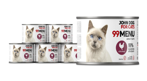 Zestaw Karma mokra 99 MENU John Dog for Cats 6x200g Kurczak Zestaw Karma mokra 99 MENU John Dog for Cats 6x200g Kurczak