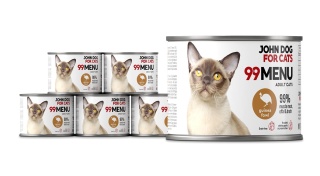 Zestaw Karma mokra 99 MENU John Dog for Cats 6x200g Perliczka