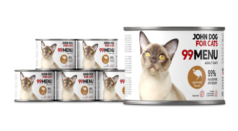 Zestaw Karma mokra 99 MENU John Dog for Cats 6x200g Perliczka Zestaw Karma mokra 99 MENU John Dog for Cats 6x200g Perliczka