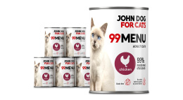 Zestaw Karma mokra 99 MENU John Dog for Cats 6x400g Kurczak