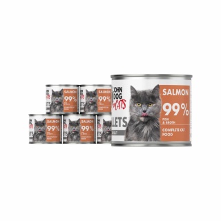 Zestaw Karma mokra John Dog for Cats Filety Łosoś Monoproteinowy 6x140g