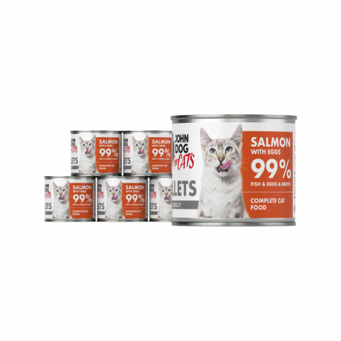 Zestaw Karma mokra John Dog for Cats Filety Łosoś z jajkami 6x140g Zestaw Karma mokra John Dog for Cats Filety Łosoś z jajkami 6x140g