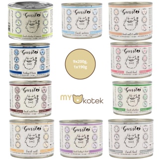 Zestaw Testowy GUSSTO Mix Smaków 9x 200g oraz 1x190g