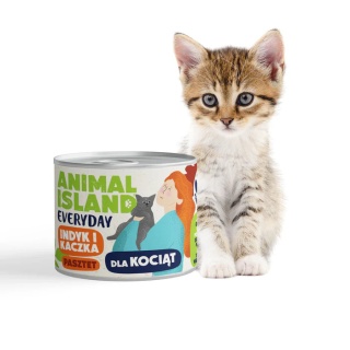 NOWOŚĆ Animal Island Karma mokra dla kociąt Indyk i kaczka 185 g