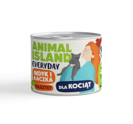 NOWOŚĆ Animal Island Karma mokra dla kociąt Indyk i kaczka 185 g