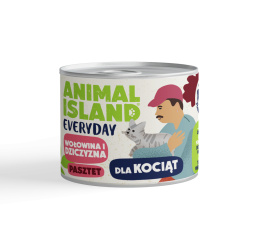 NOWOŚĆ Animal Island Karma mokra dla kociąt Wołowina i dziczyzna 185 g
