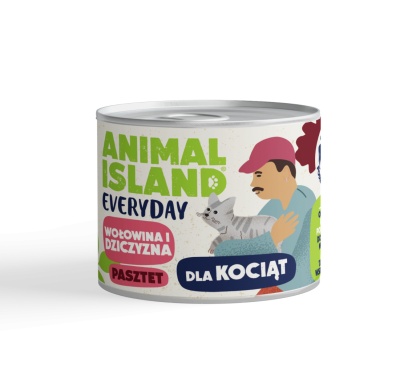 NOWOŚĆ Animal Island Karma mokra dla kociąt Wołowina i dziczyzna 185 g