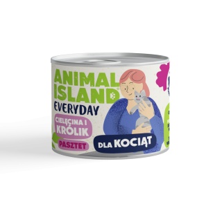 NOWOŚĆ Animal Island Karma mokra dla kociąt Cielęcina i królik 185 g