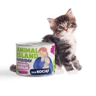 NOWOŚĆ Animal Island Karma mokra dla kociąt Cielęcina i królik 185 g