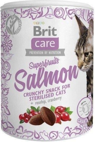 BRIT CARE CAT Snack Superfruits Salmon 100g, przysmak dla kota łosoś 100g