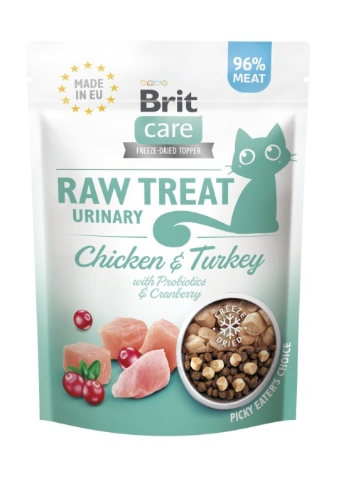 Brit Raw Treat Cat Urinary, liofilizowane przysmaki dla kota wsparcie zdrowia układu moczowego, kurczak i indyk 40 g Brit Raw Treat Cat Urinary, liofilizowane przysmaki dla kota wsparcie zdrowia układu moczowego, kurczak i indyk 40 g