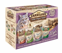 CARNILOVE CAT zestaw saszetek- Multipack 12x85g mix saszetki dla kota