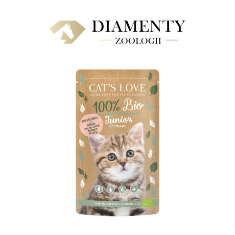 CAT'S LOVE Junior Kitten Bio Poultry saszetka ekologiczny drób w naturalnej galaretce 100g CAT'S LOVE Junior Kitten Bio Poultry saszetka ekologiczny drób w naturalnej galaretce 100g
