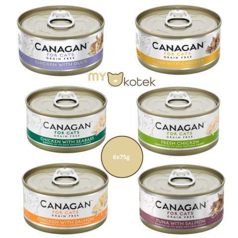 Canagan Zestaw testowy MIX smaków puszki 6x75g Canagan Zestaw testowy MIX smaków puszki 6x75g