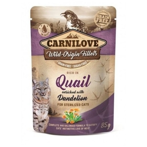 Carnilove Cat Sterilized z przepiórką saszetka 85g Carnilove Cat Sterilized z przepiórką saszetka 85g