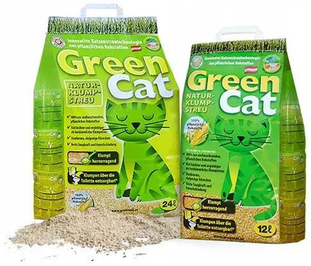 Green Cat Żwirek kukurydziany dla kota 12L - żwirek zbrylający drobnoziarnisty Green Cat Żwirek kukurydziany dla kota 12L - żwirek zbrylający drobnoziarnisty