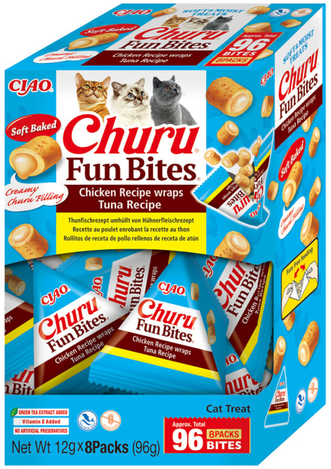 INABA Cat Fun Bites kurczak i tuńczyk 8x12g - przysmaki dla kota 96g INABA Cat Fun Bites kurczak i tuńczyk 8x12g - przysmaki dla kota 96g